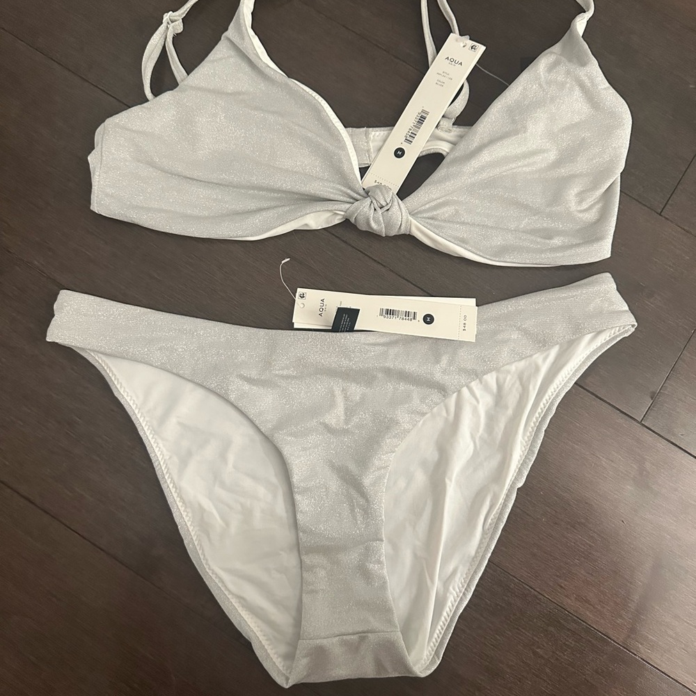 NEW AQUA Silver Bikini Set